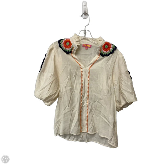 Top 3/4 Sleeve By Thml In Cream, Size: S