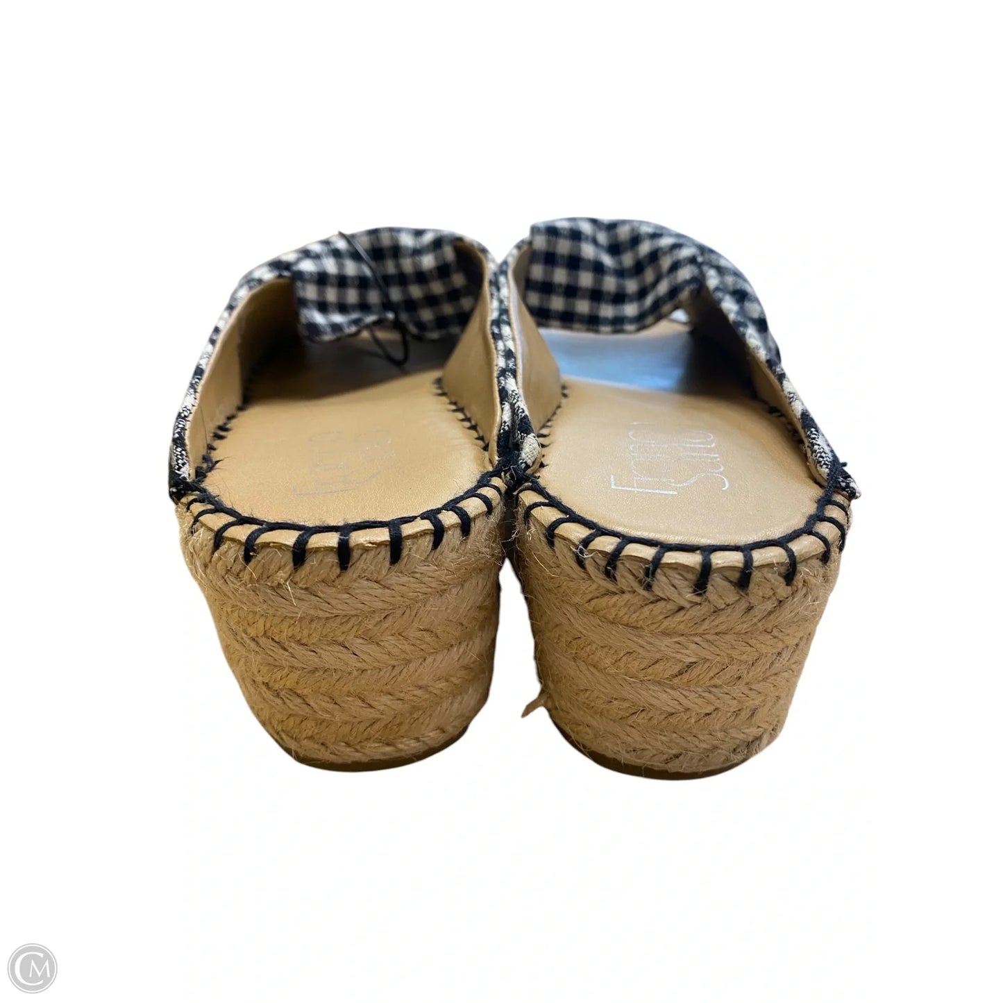 Sandals Heels Wedge By Franco Sarto In Checkered Pattern, Size: 7.5
