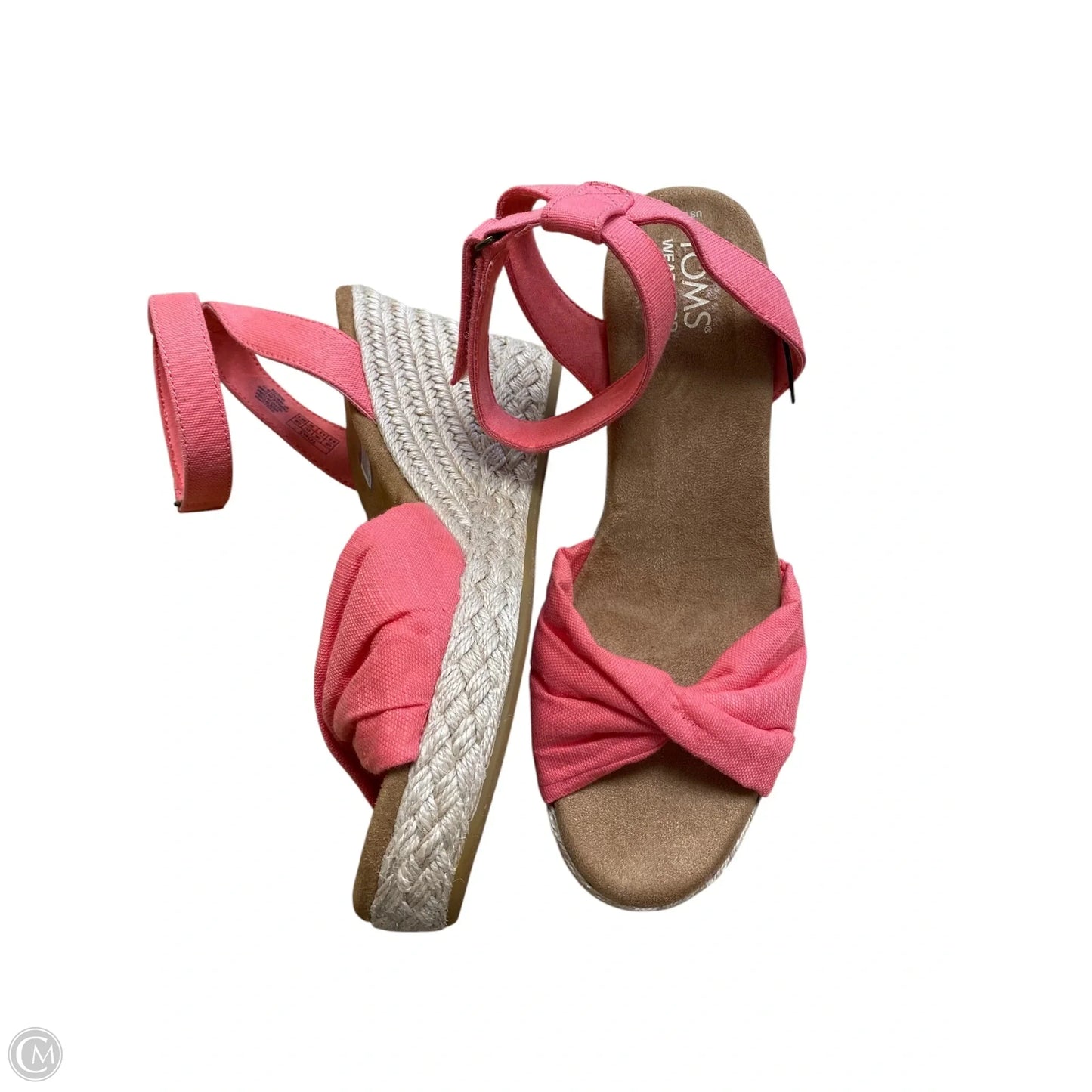 Sandals Heels Wedge By Toms In Pink, Size: 8.5