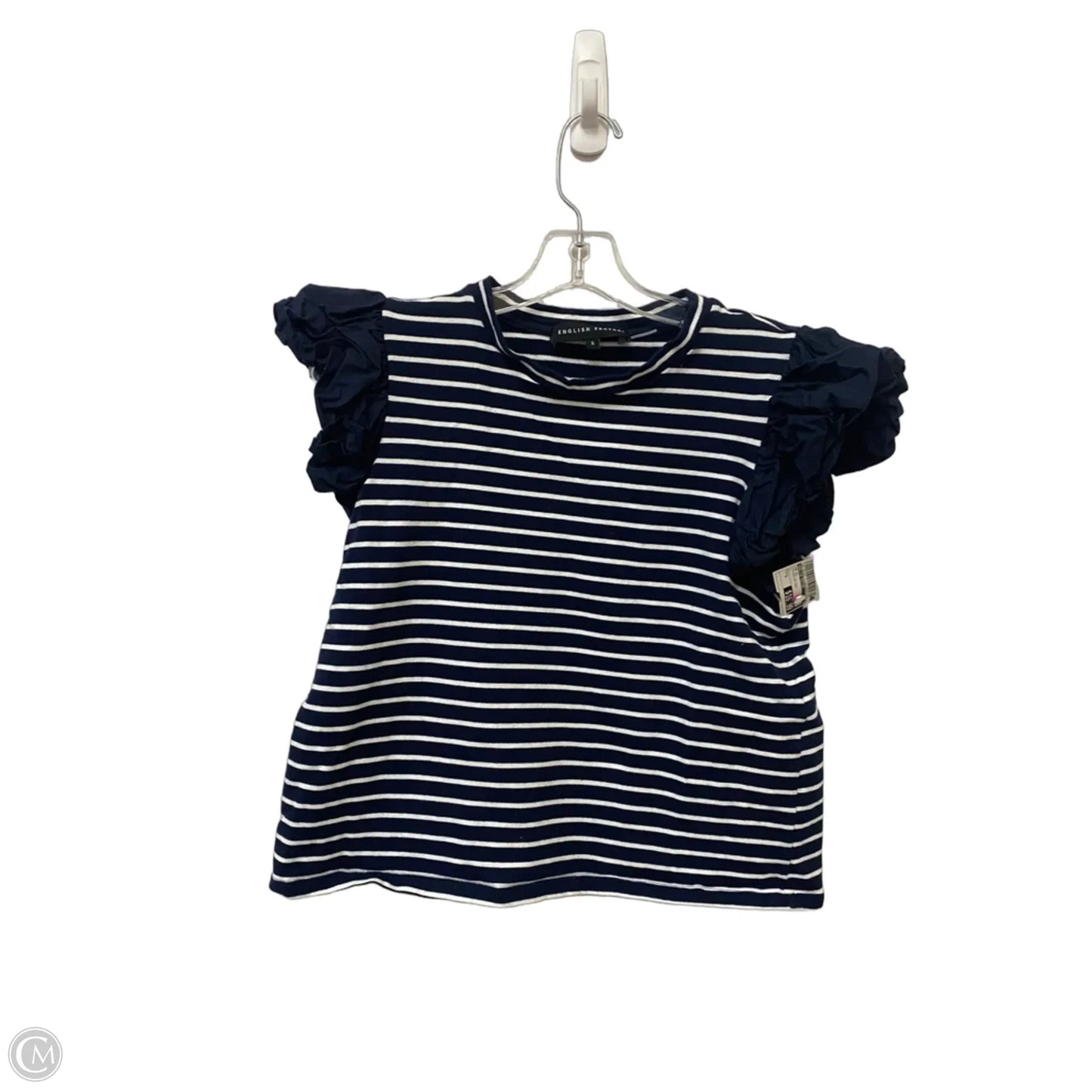 Top Short Sleeve By English Factory In Striped Pattern, Size: S