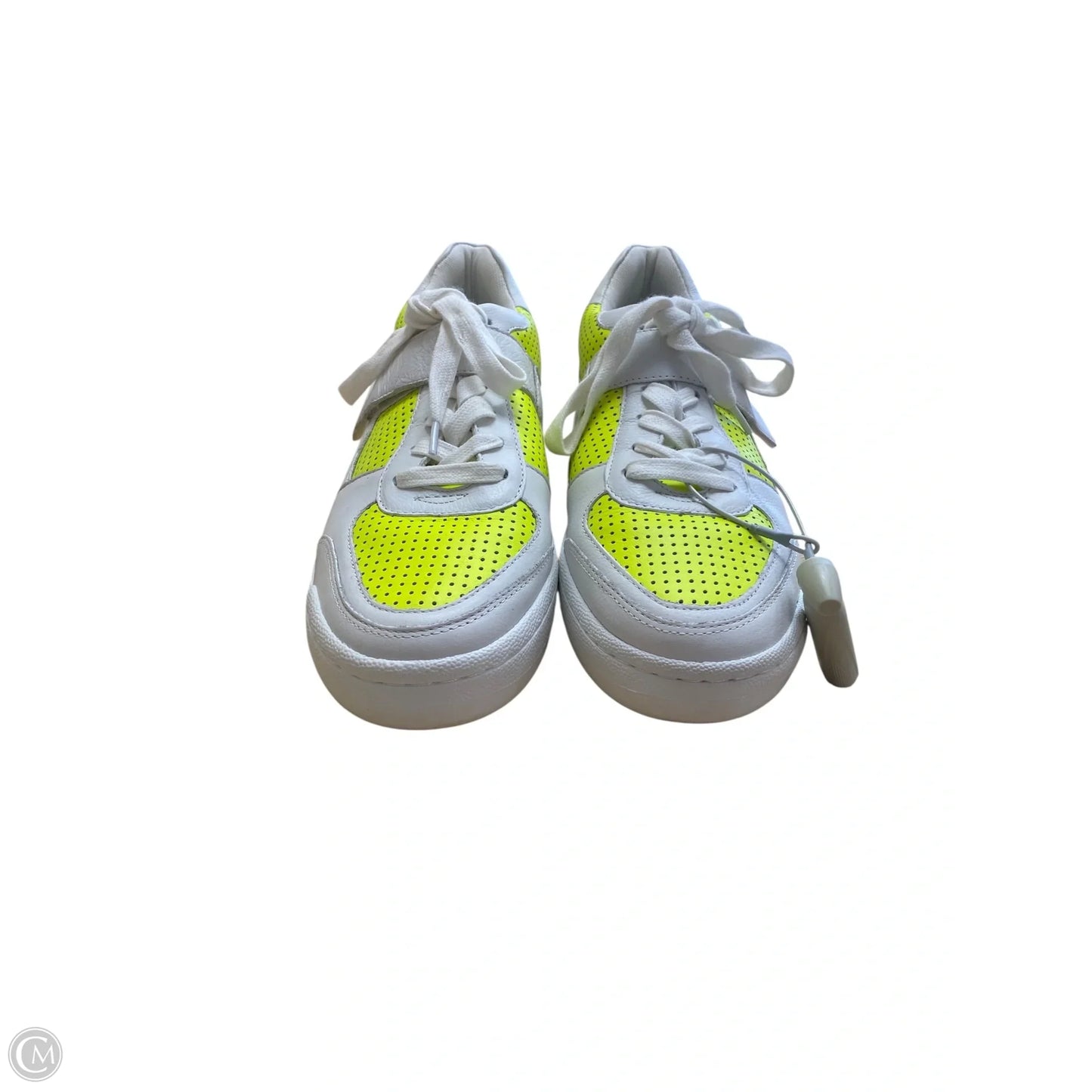 Shoes Sneakers By Vince Camuto In White & Yellow, Size: 8.5