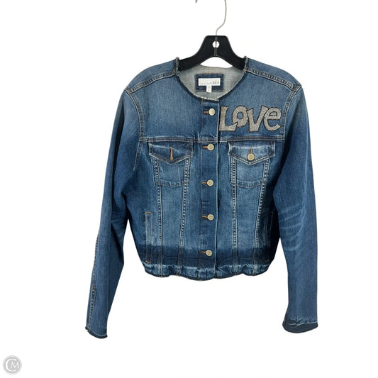 Jacket Denim By Loft In Blue Denim, Size: L