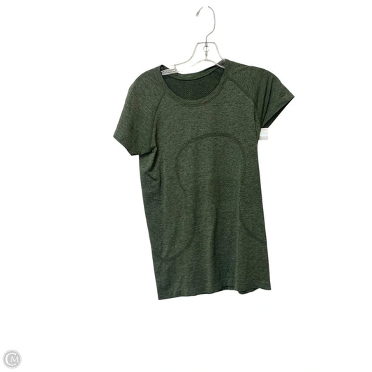 Athletic Top Short Sleeve By Lululemon In Green, Size: 8
