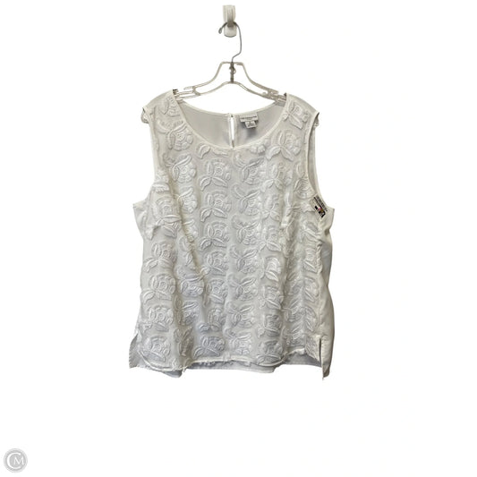 Top Sleeveless By Liz Claiborne In White, Size: 1x