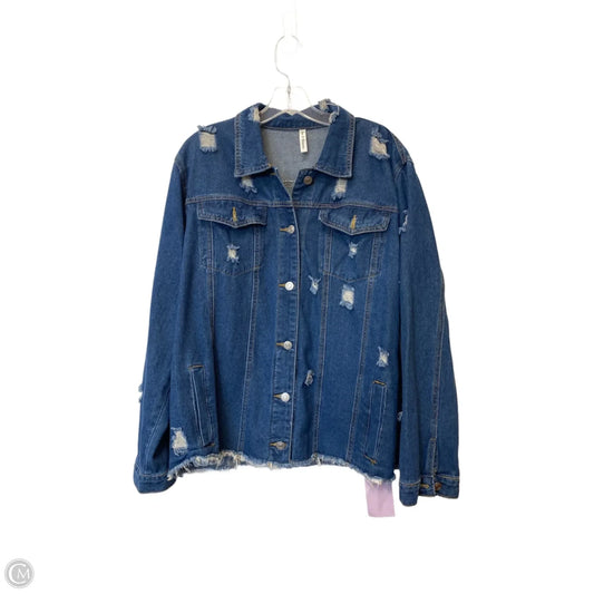 Jacket Denim By Clothes Mentor In Blue, Size: 1x