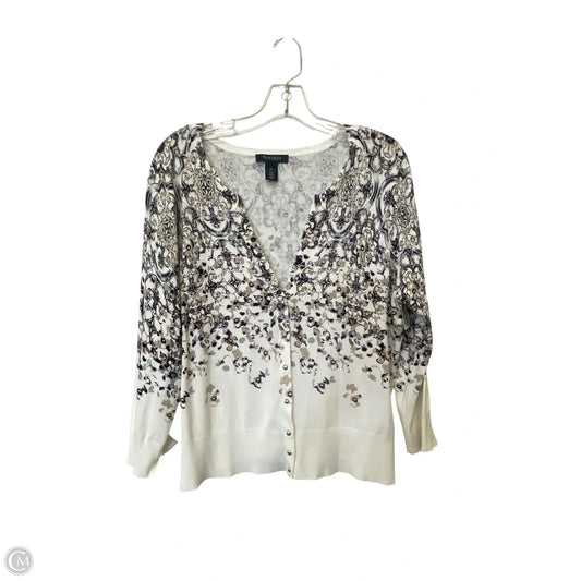 Sweater Cardigan By White House Black Market In Black & Cream, Size: Xl