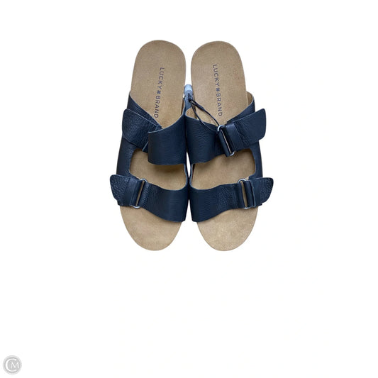 Sandals Heels Wedge By Lucky Brand In Black, Size: 9