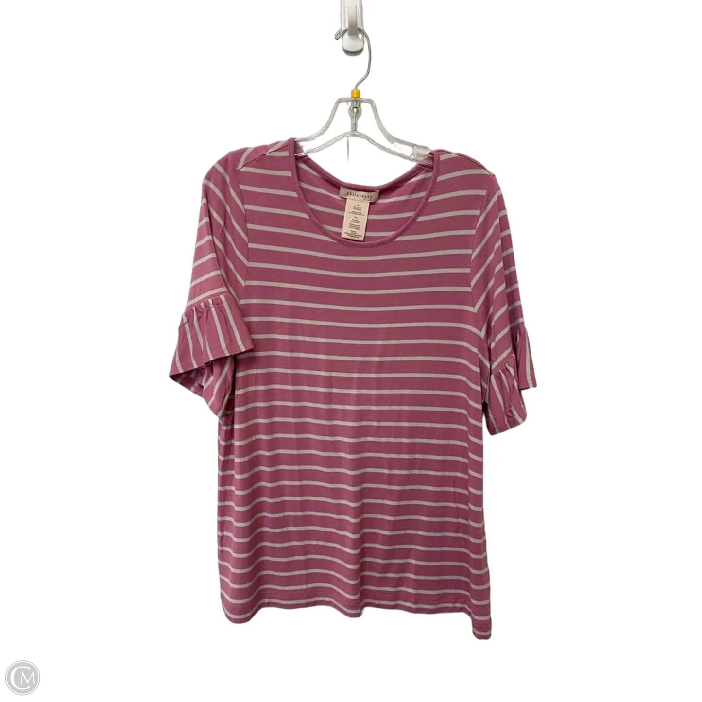 Top Short Sleeve By Philosophy In Pink, Size: Xl