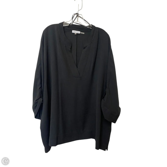 Top Long Sleeve By Calvin Klein In Black, Size: 3x