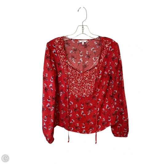 Top Long Sleeve By Candies In Red, Size: Xs