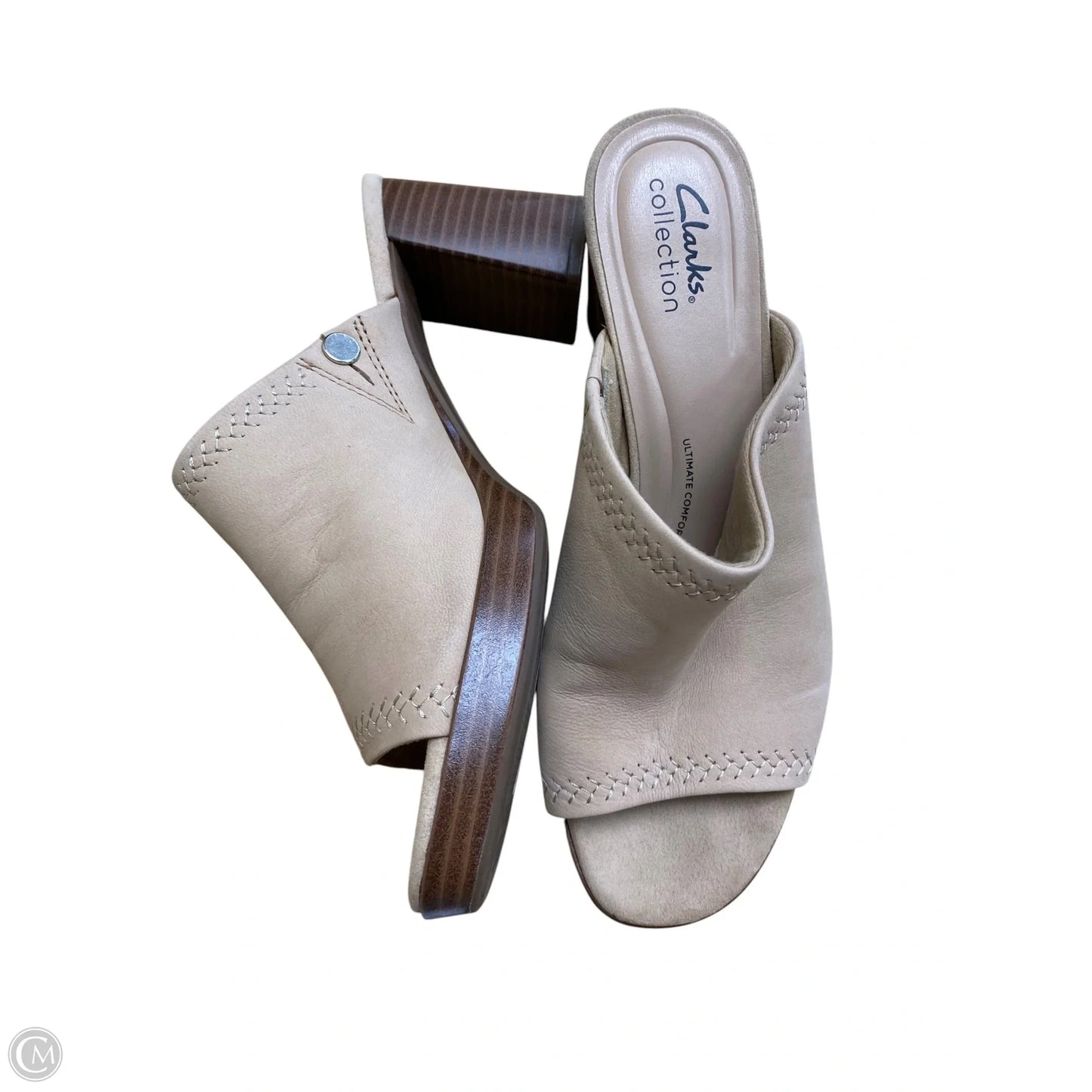 Shoes Heels Block By Classic Collection In Cream, Size: 9