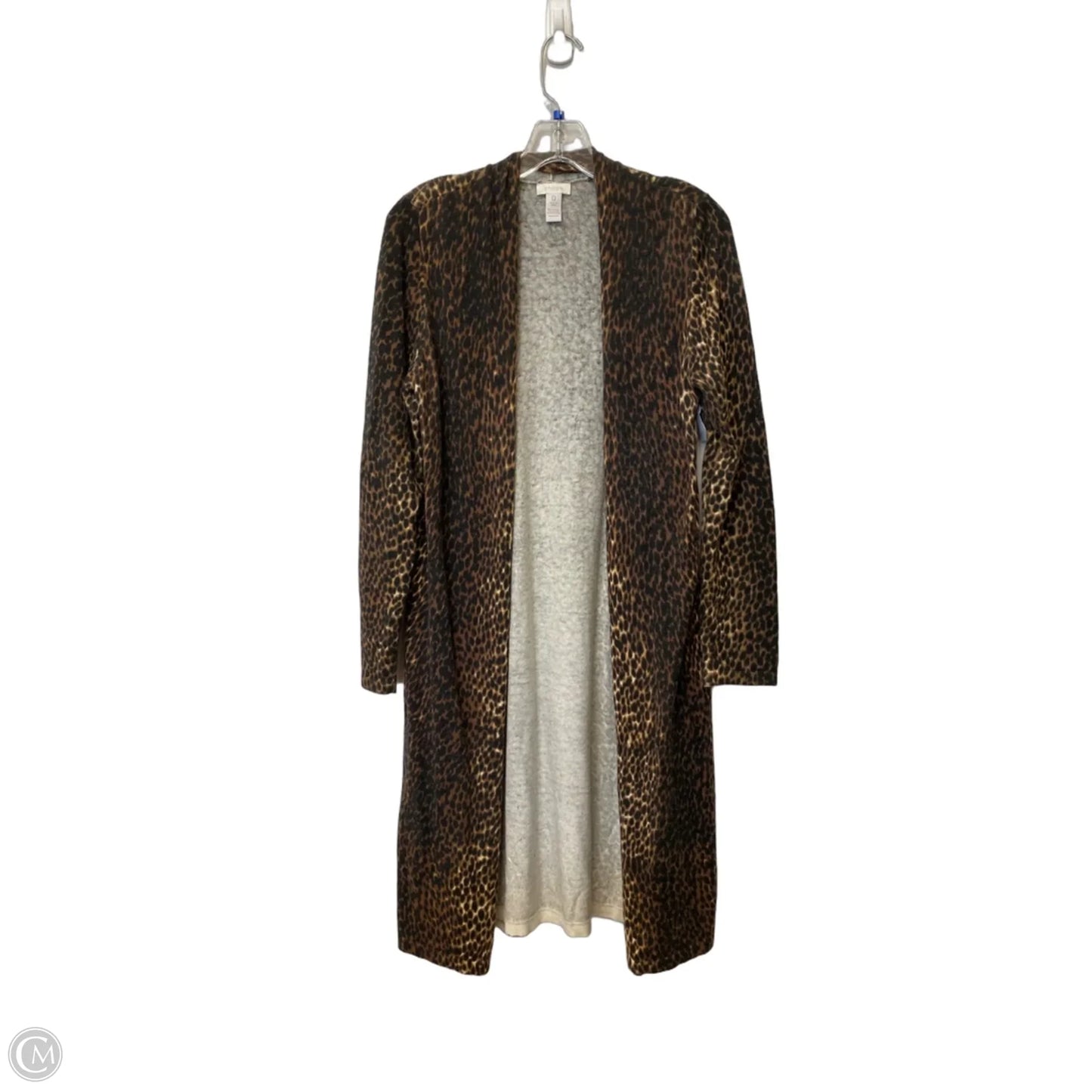 Cardigan By Chicos In Leopard Print, Size: 0