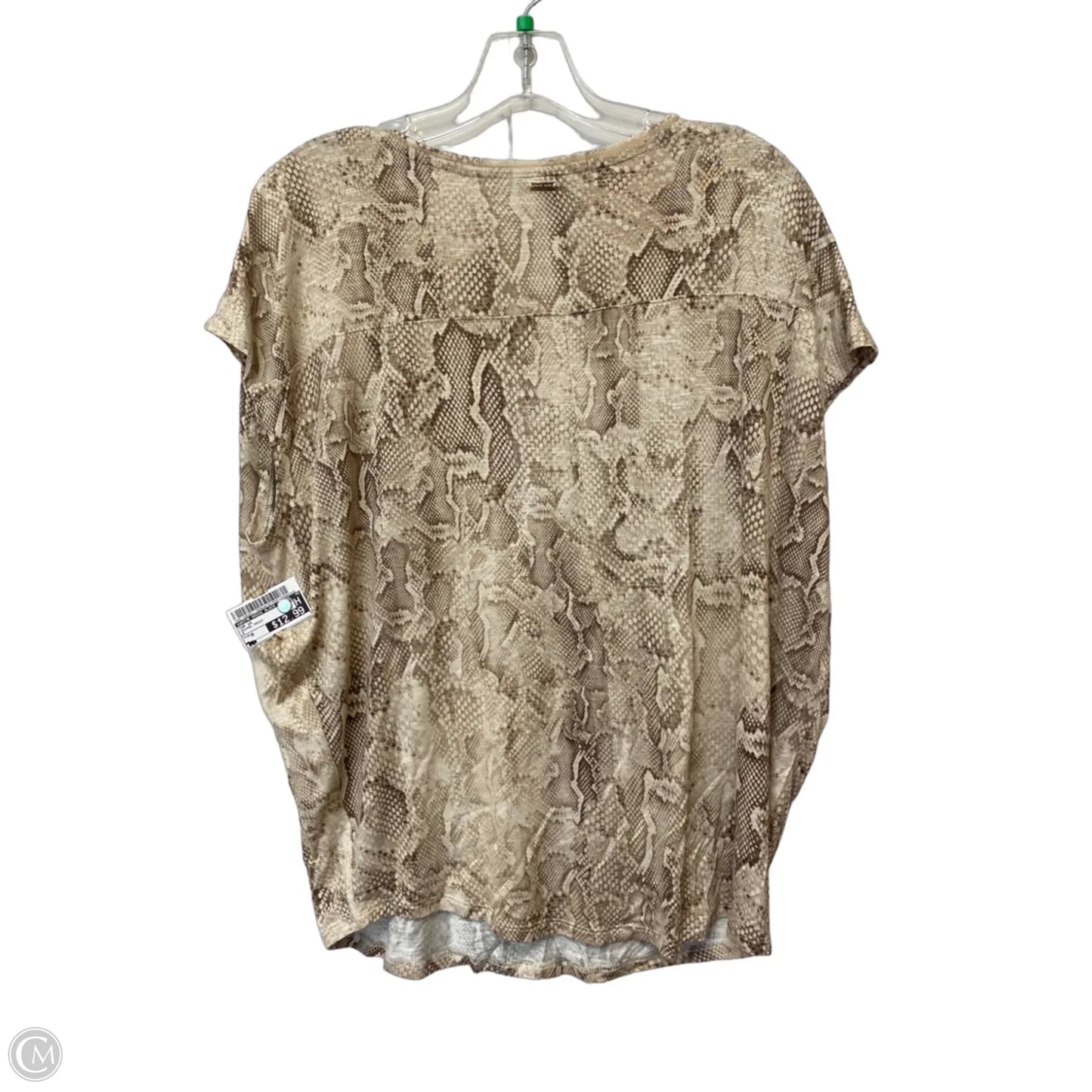 Top Short Sleeve By White House Black Market In Animal Print, Size: M