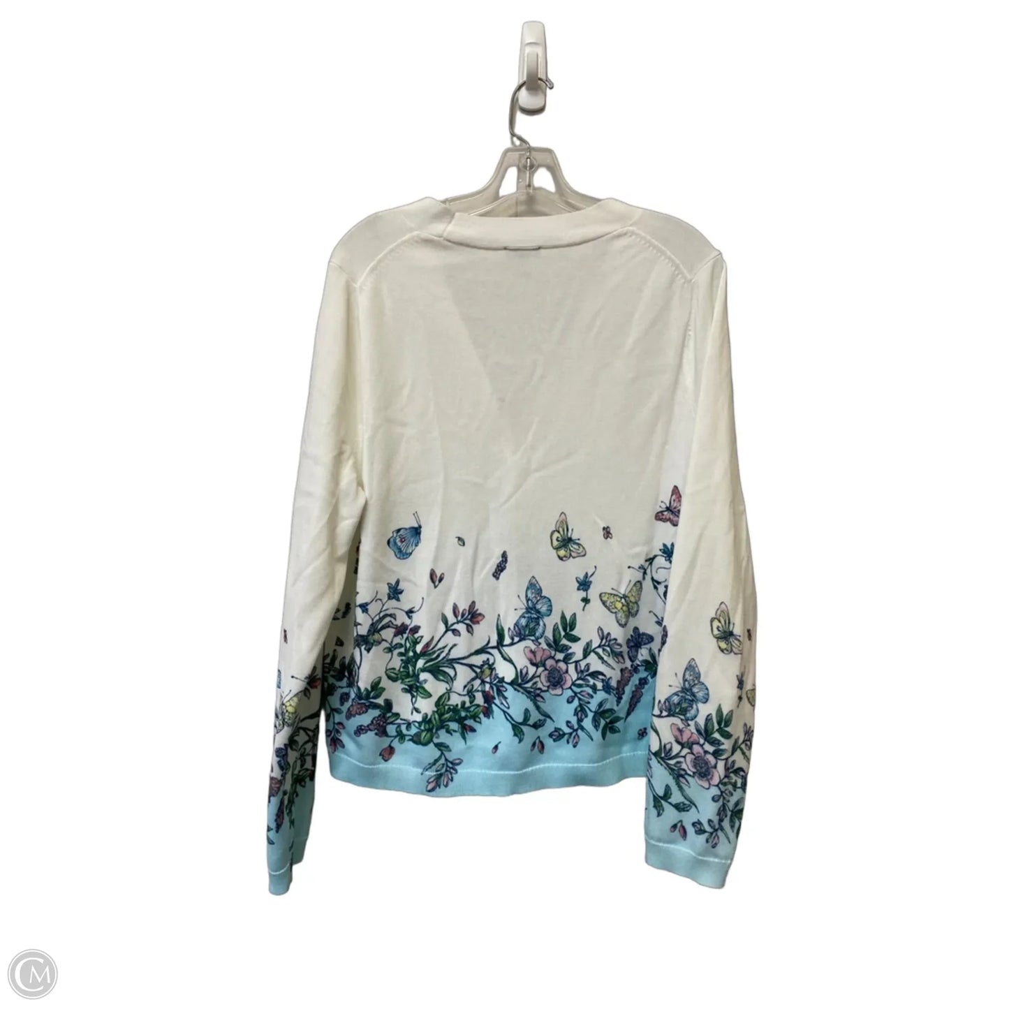 Cardigan By Talbots In Floral Print, Size: Xl