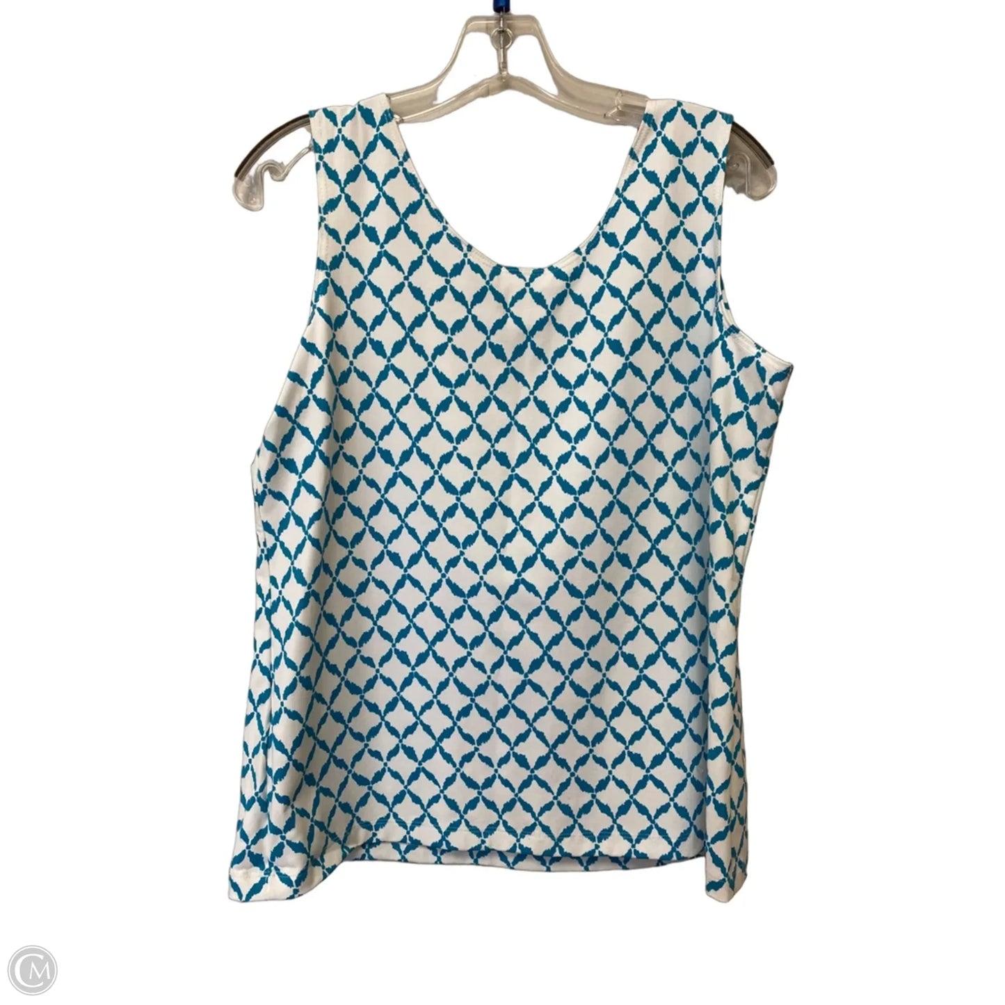 Top Sleeveless By Chicos In Blue & White, Size: 2