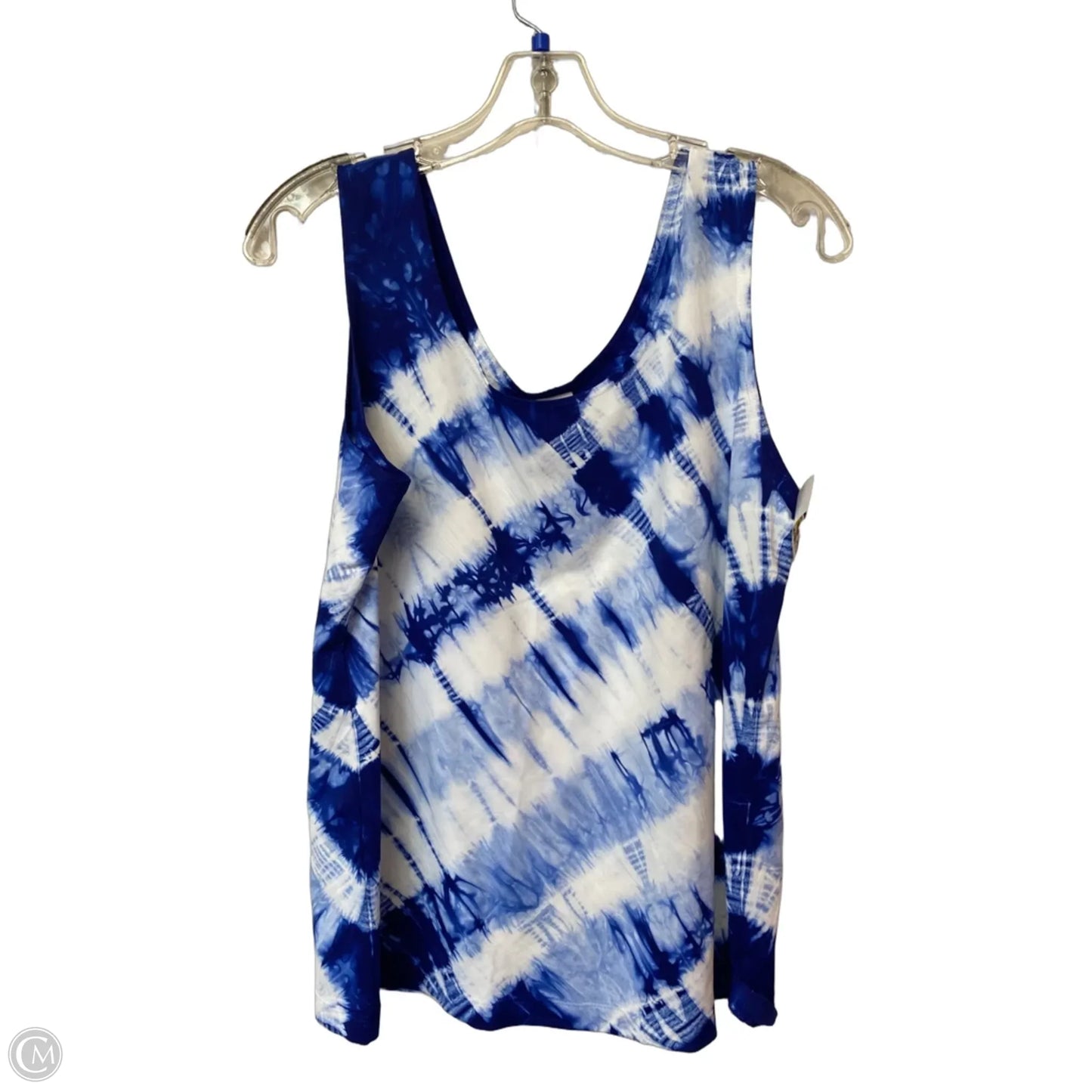 Top Sleeveless By Chicos In Blue & White, Size: 2
