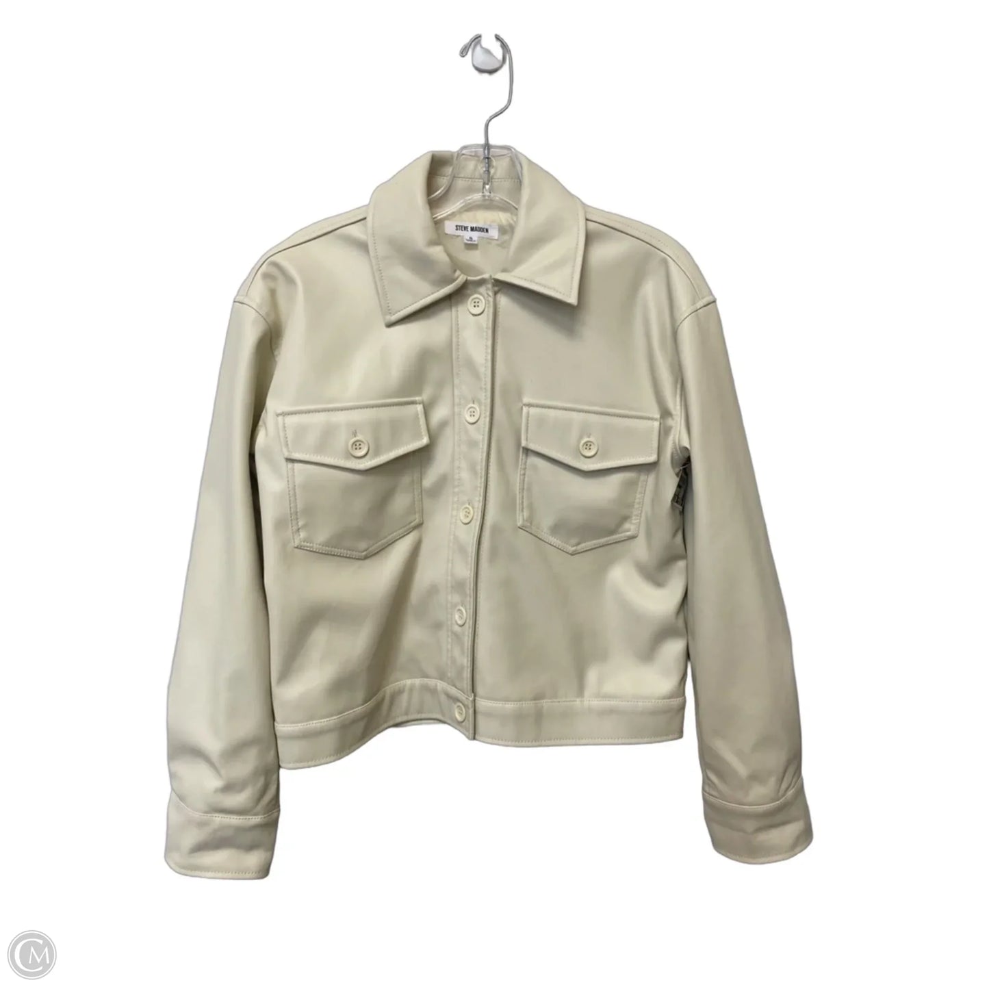 Jacket Shirt By Steve Madden In Cream, Size: S