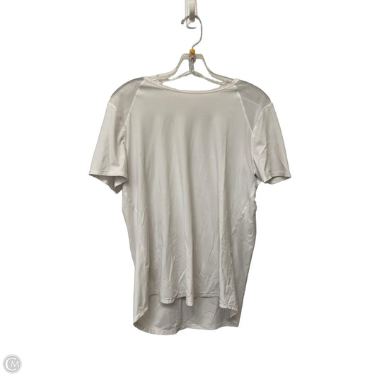 Athletic Top Short Sleeve By Lululemon In White, Size: 10