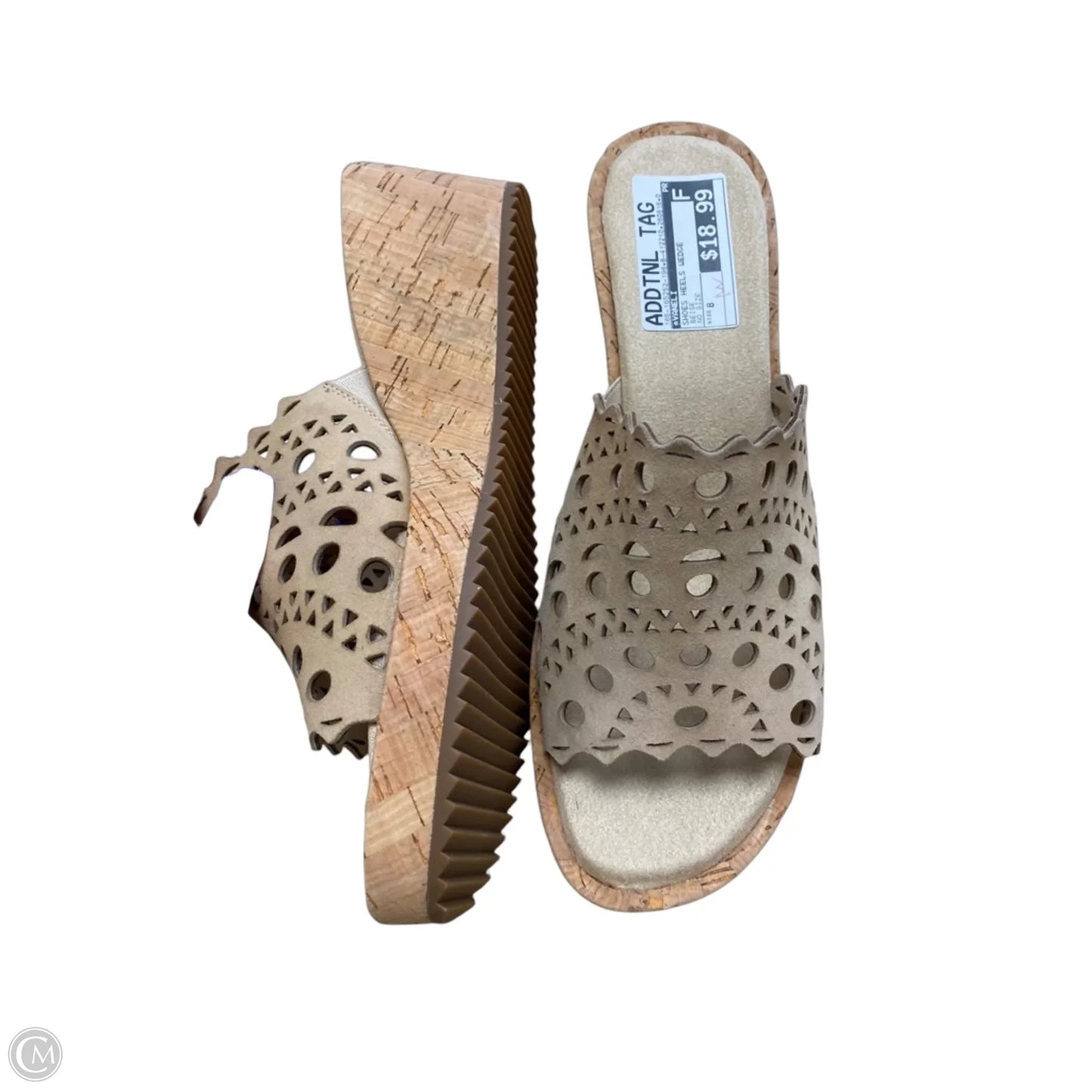 Shoes Heels Wedge By Vaneli In Beige, Size: 8