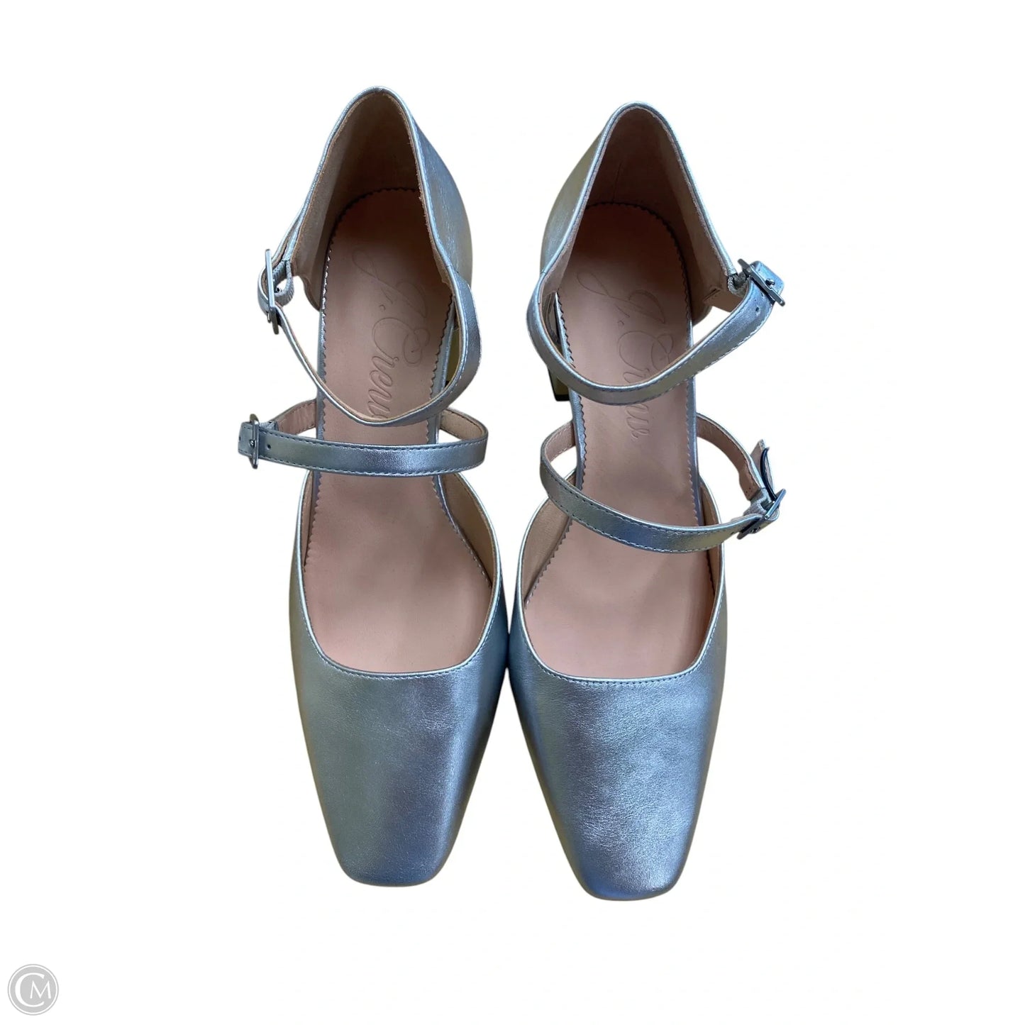 Shoes Heels Block By J. Crew In Silver, Size: 8.5