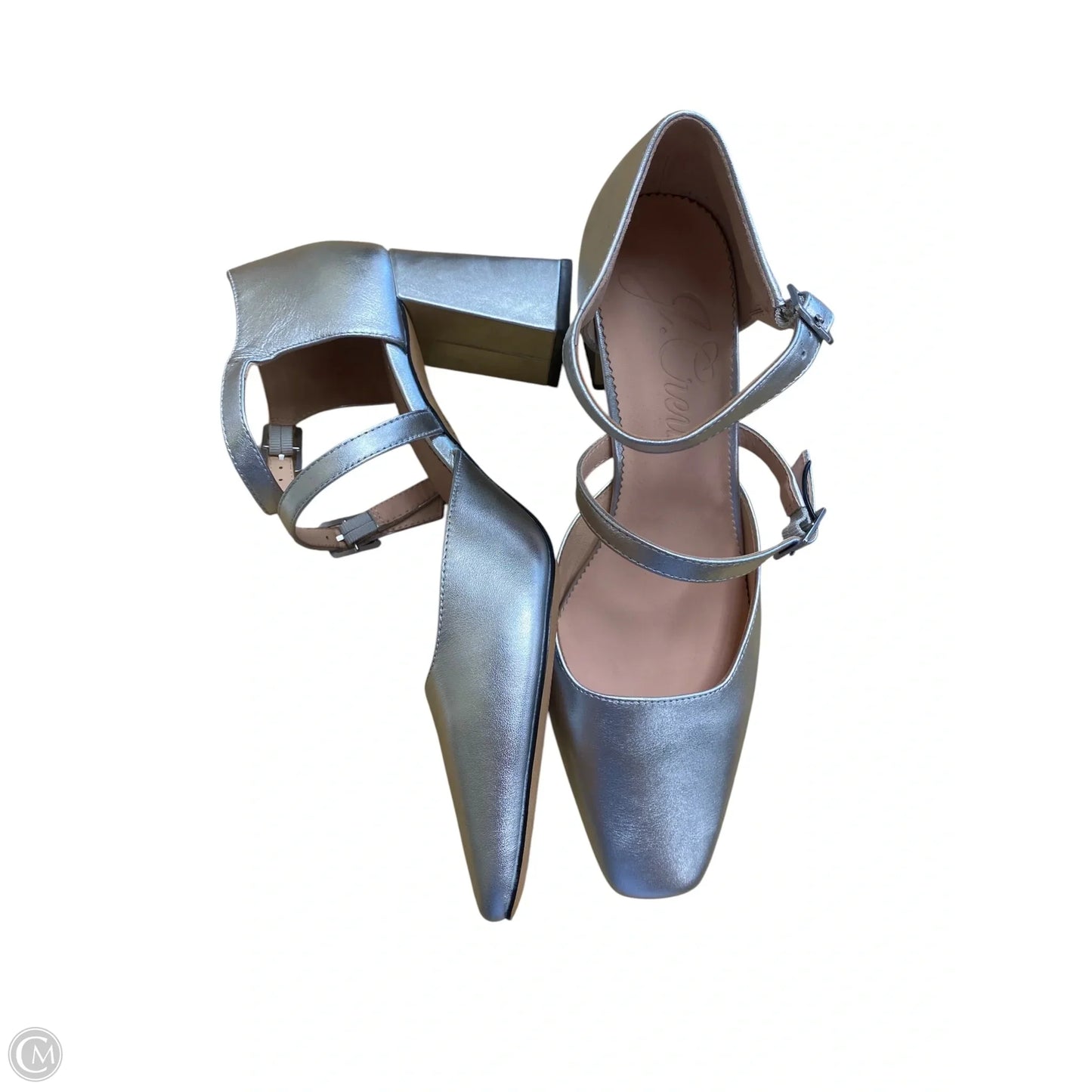 Shoes Heels Block By J. Crew In Silver, Size: 8.5