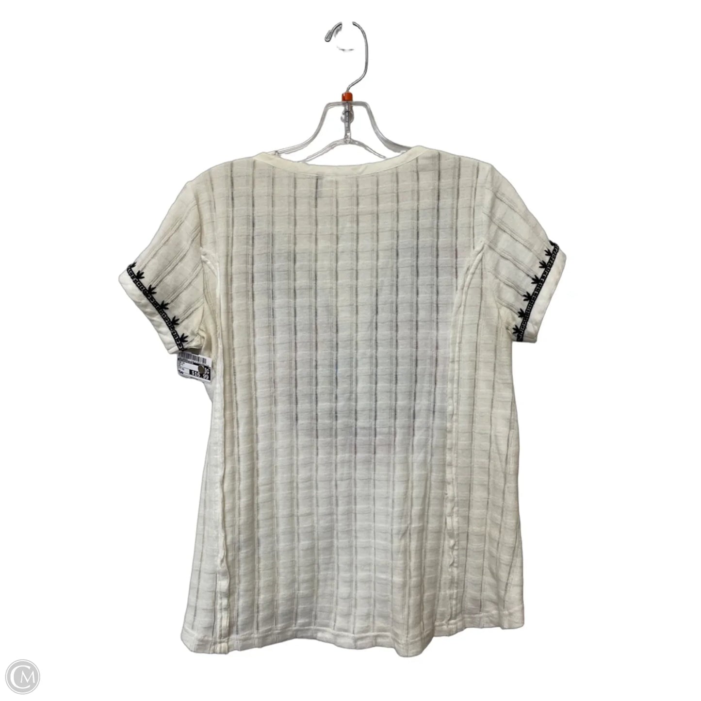 Top Short Sleeve By Anthropologie In White, Size: Xs