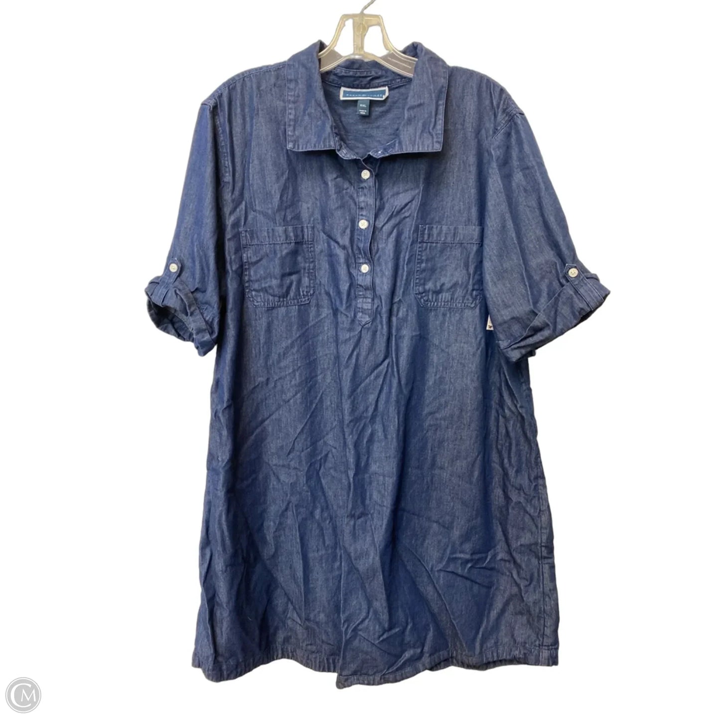 Dress Casual Midi By Karen Scott In Blue Denim, Size: Xxl