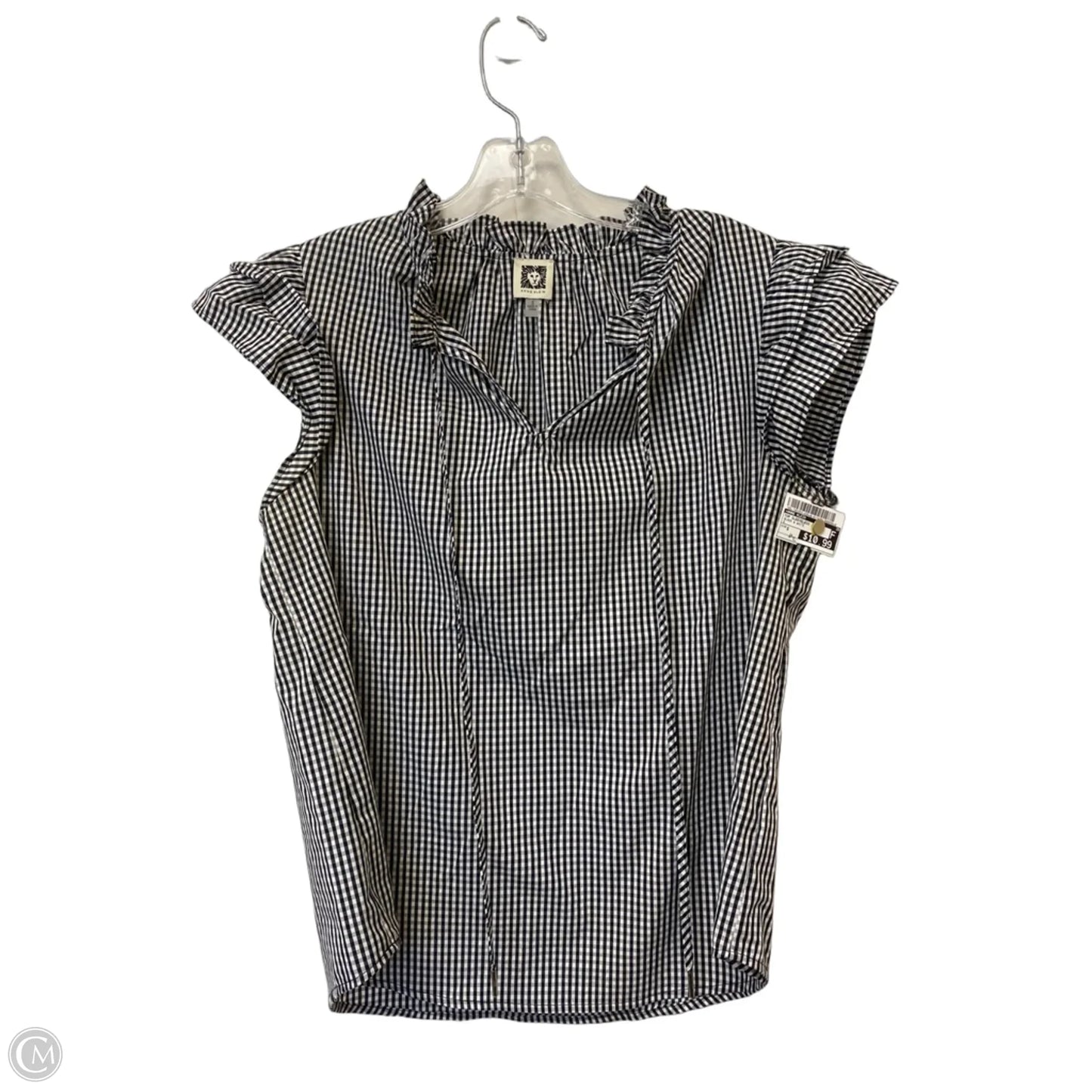 Top Sleeveless By Anne Klein In Black & White, Size: S