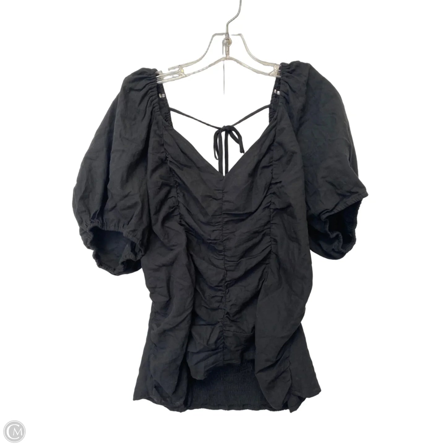 Top Short Sleeve By Ava & Viv In Black, Size: 2x
