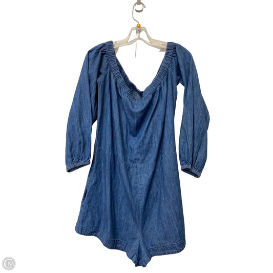 Romper By Free People In Blue Denim, Size: L