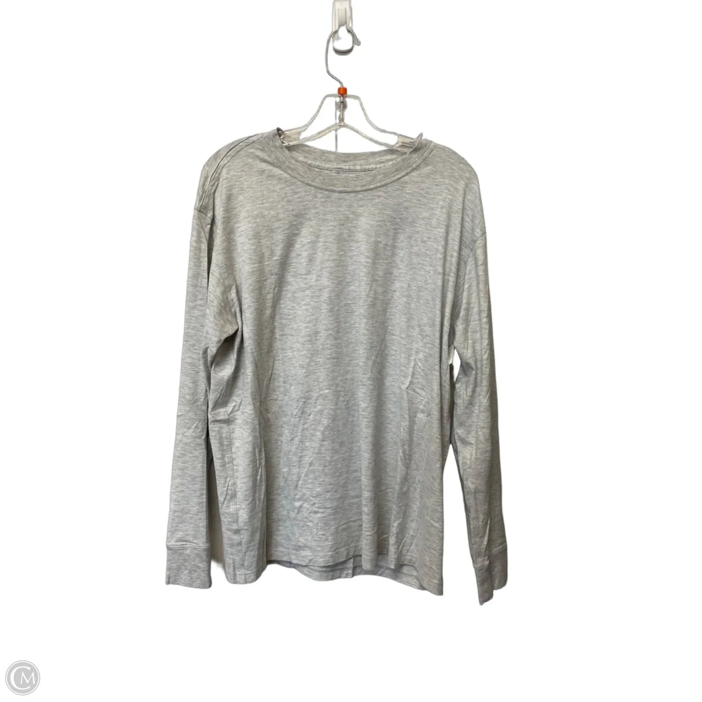 Athletic Top Long Sleeve Collar By Lululemon In Grey, Size: L