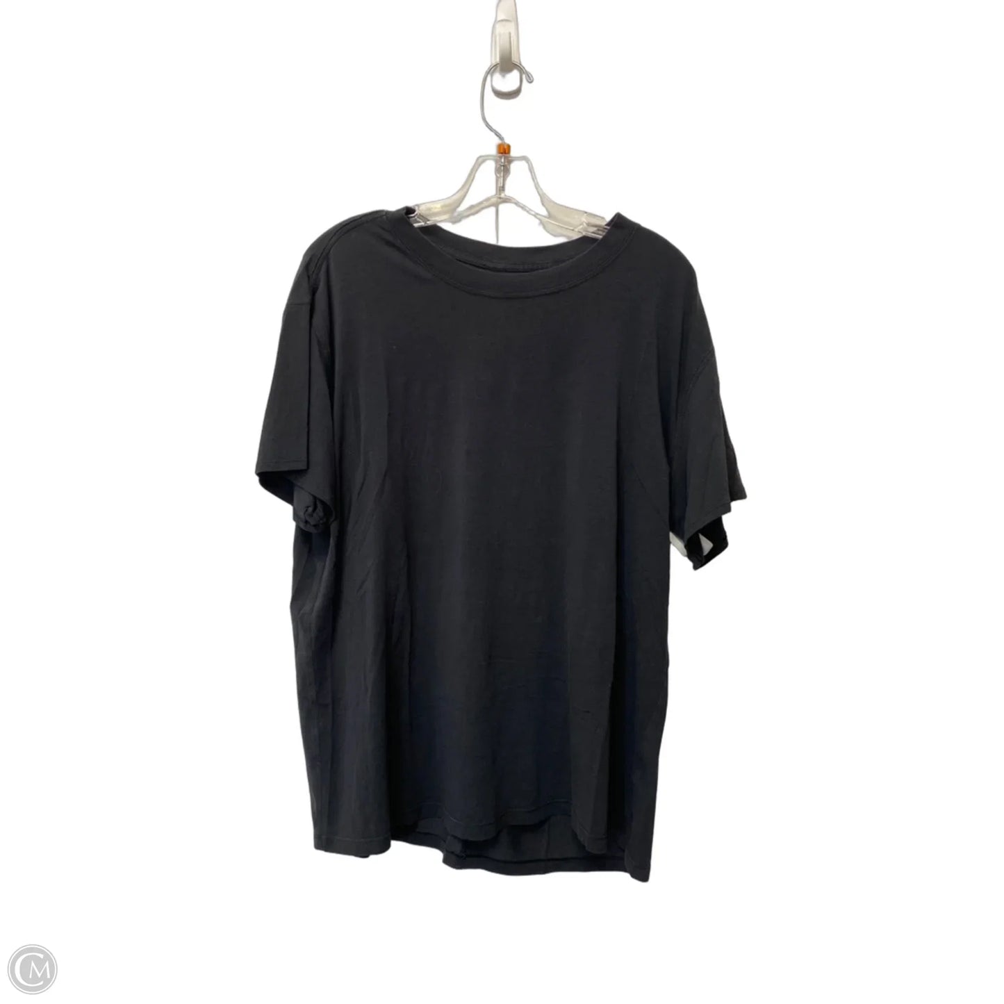 Athletic Top Short Sleeve By Lululemon In Black, Size: L