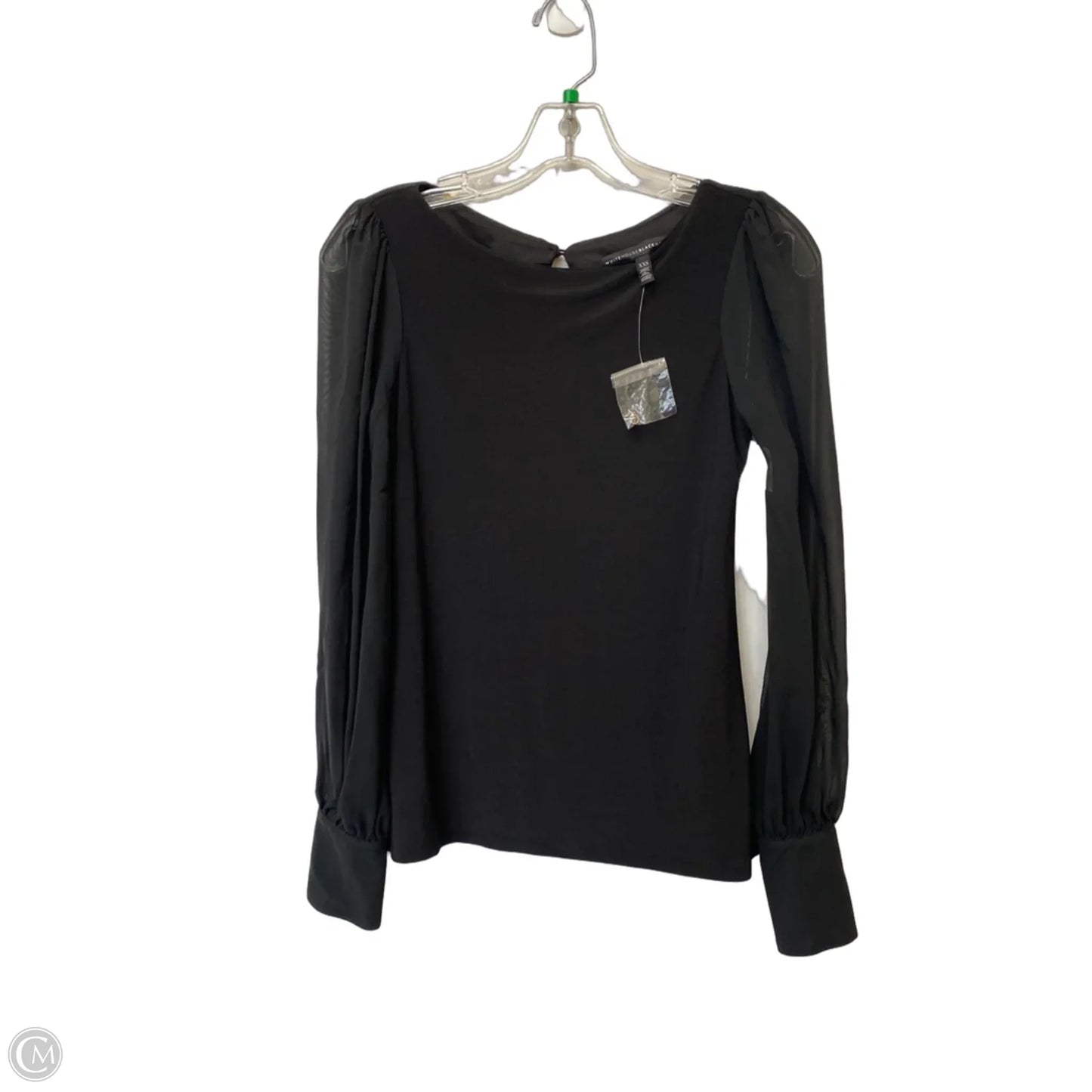 Top Long Sleeve By White House Black Market In Black, Size: Xxs