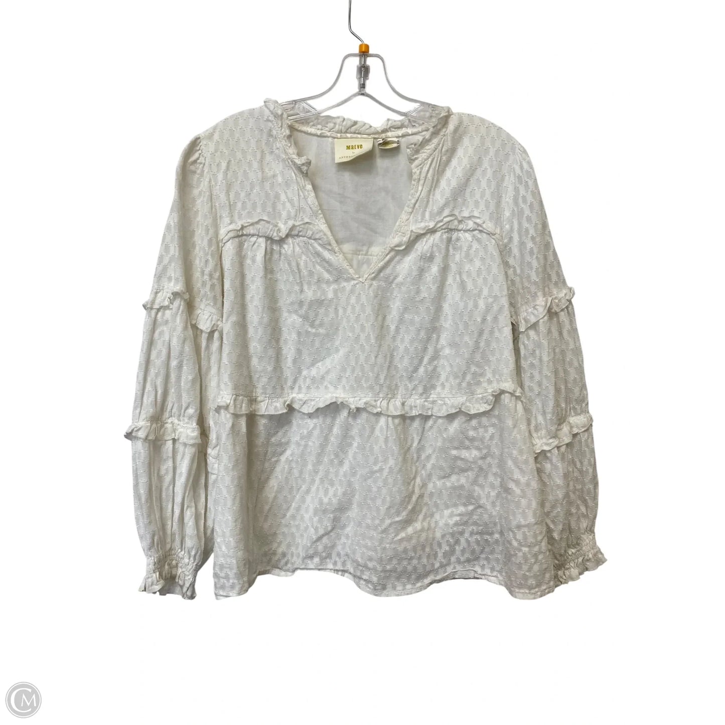 Top Long Sleeve By Maeve In White, Size: M