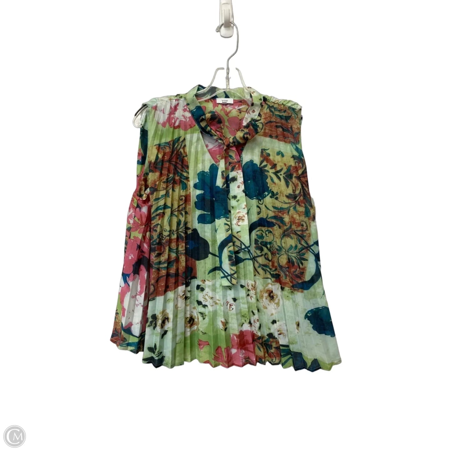Top Sleeveless By Voy In Green, Size: M