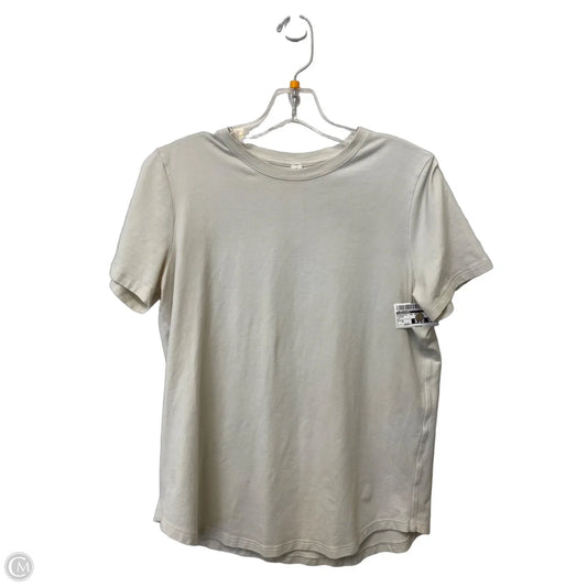 Athletic Top Short Sleeve By Lululemon In Cream, Size: 6