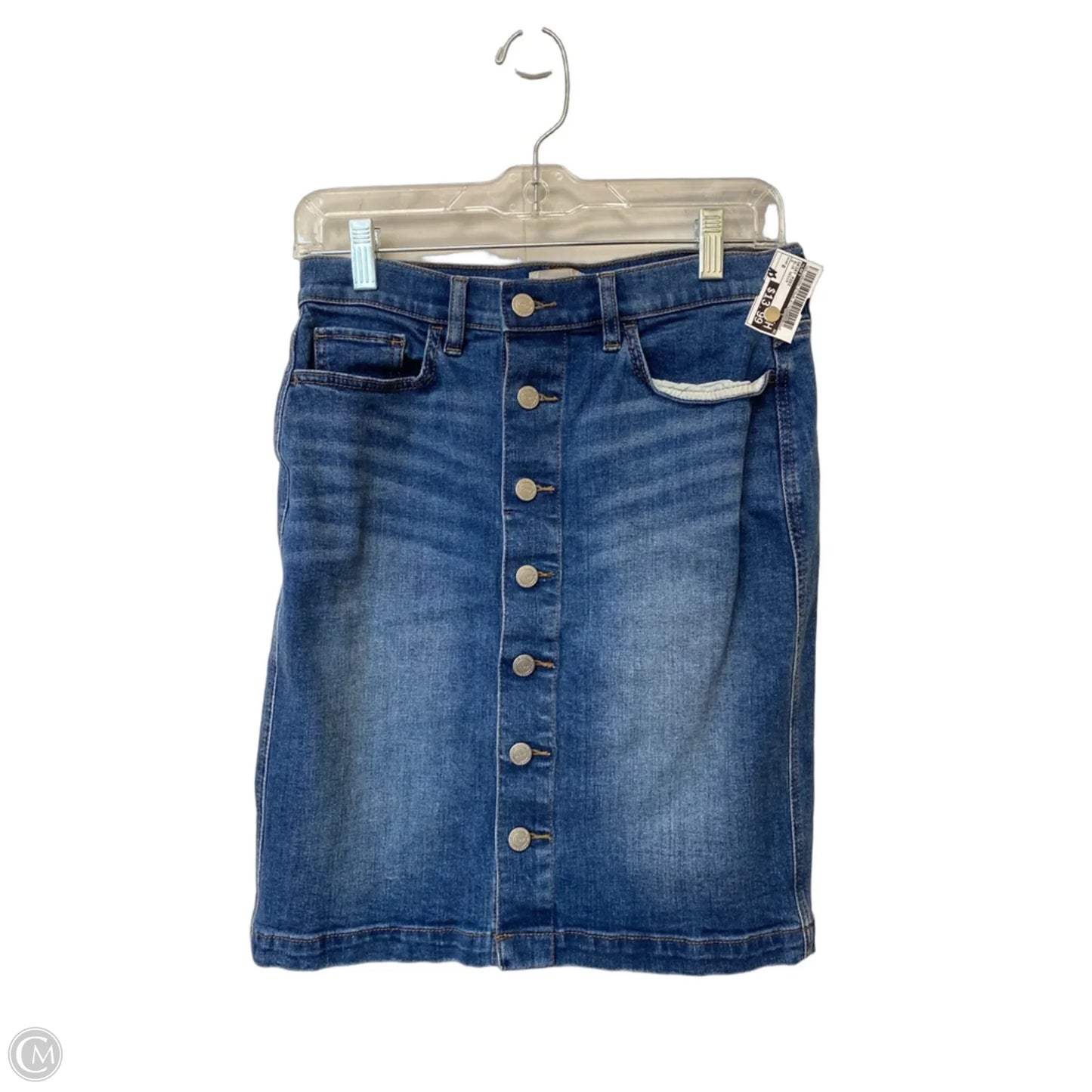 Skirt Midi By Loft In Blue Denim, Size: 0