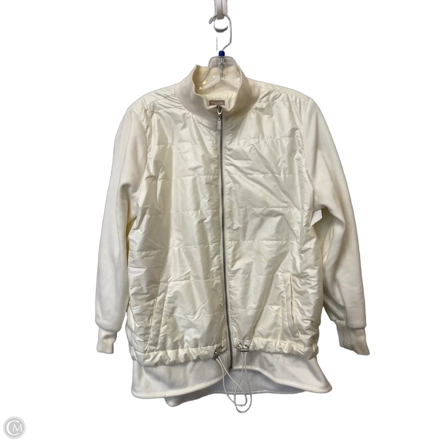 Jacket Puffer & Quilted By Chicos In White, Size: M