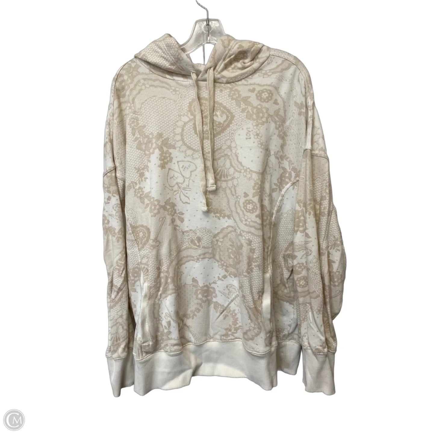 Sweatshirt Hoodie By Aerie In Cream, Size: L