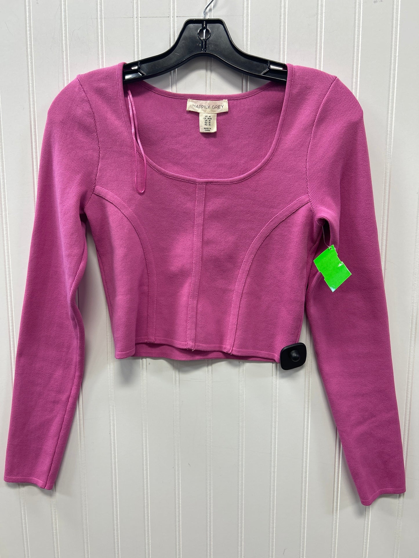 Top Ls By Happily Grey In Pink, Size:M