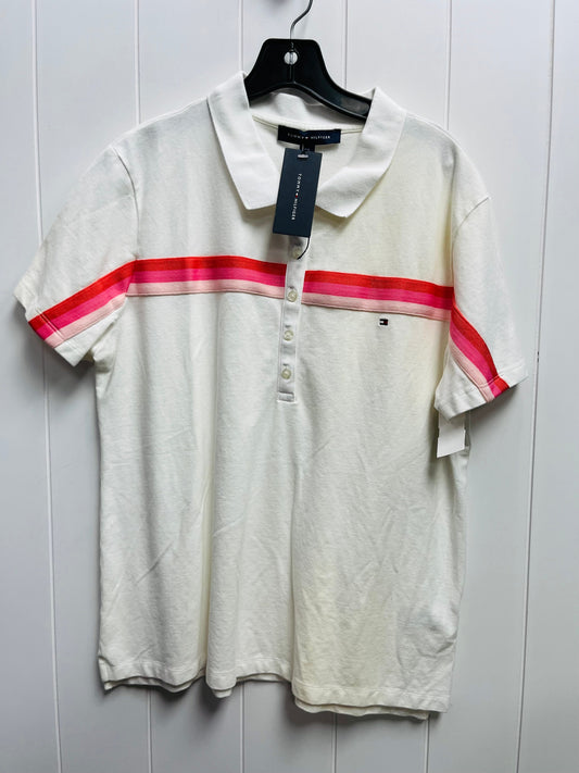 White Pink Top Short Sleeve Tommy Hilfiger, Size Xxl