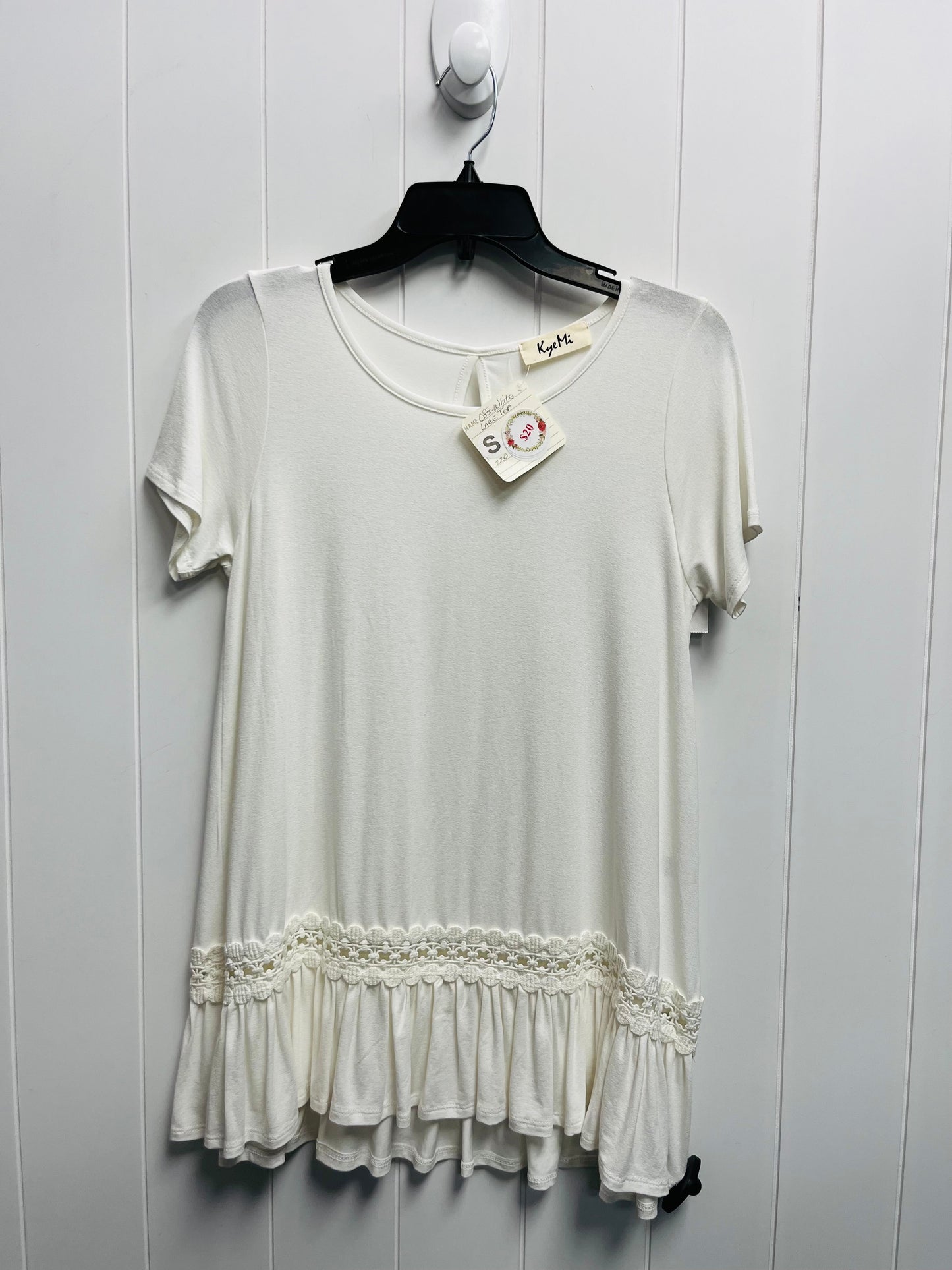 White Top Short Sleeve KYE MI, Size S