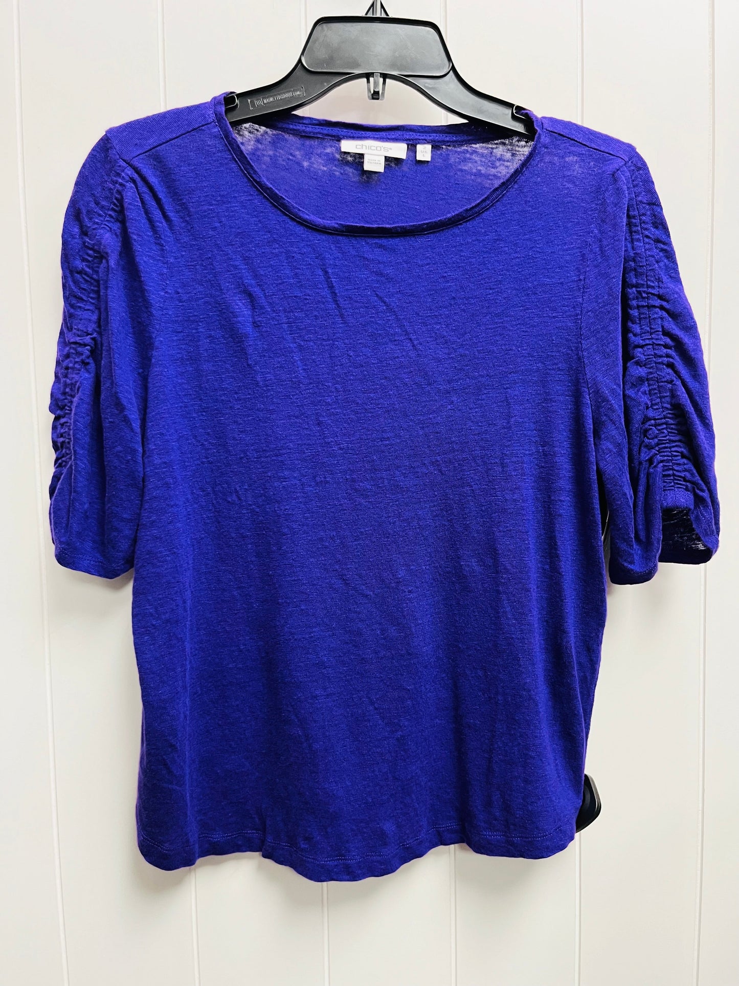 Purple Top Short Sleeve Chicos, Size L