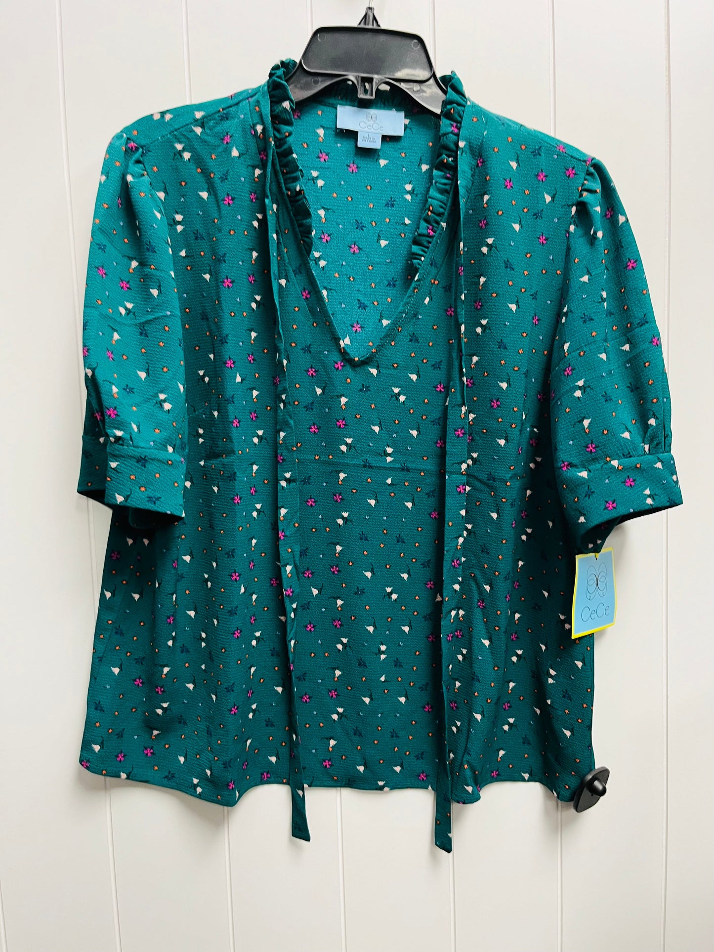 Green Blouse Short Sleeve Cece, Size L