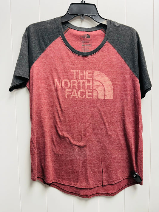 Red Black Top Short Sleeve Basic North Face, Size L