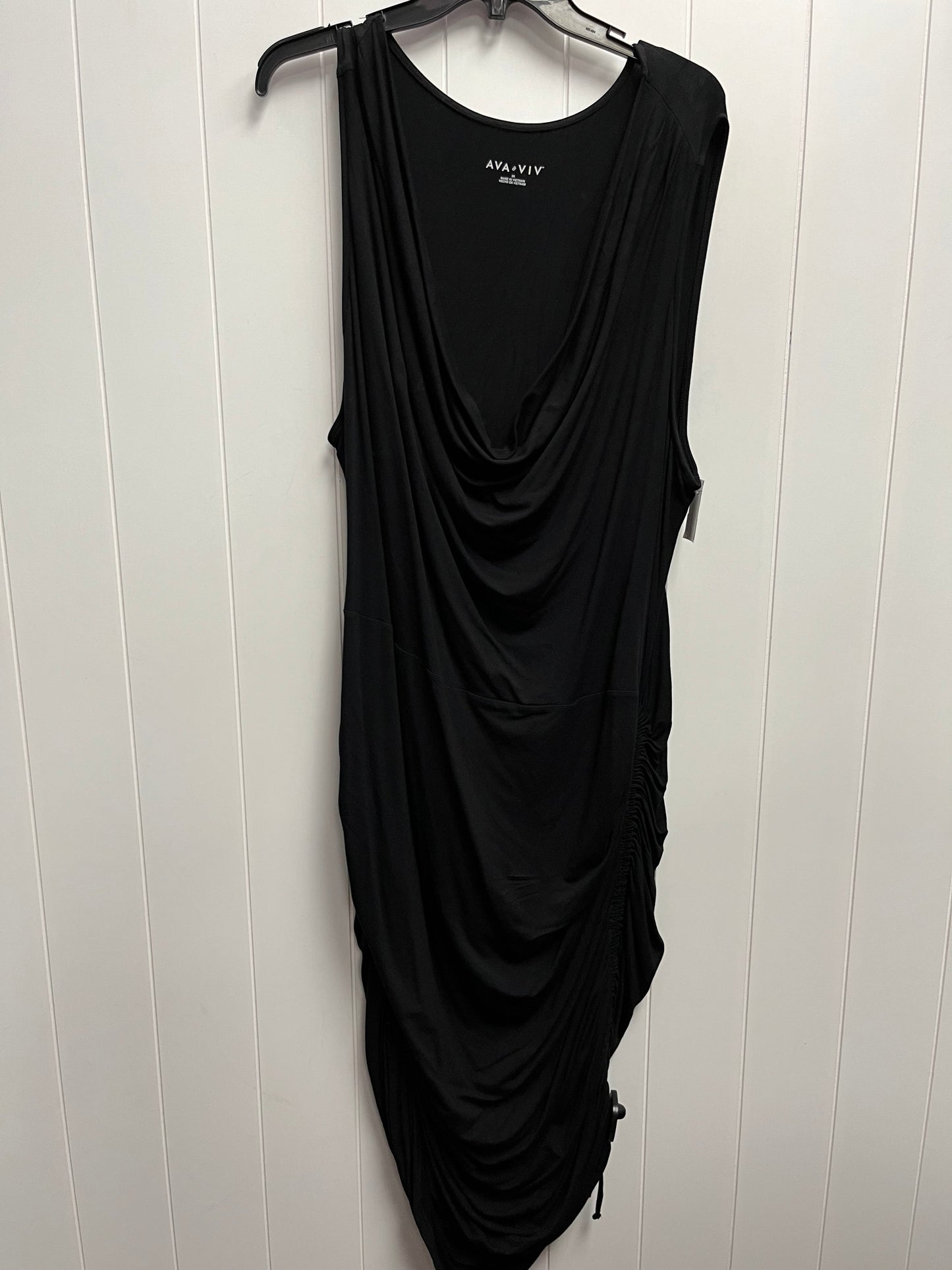 Black Dress Casual Midi Ava & Viv, Size 3x