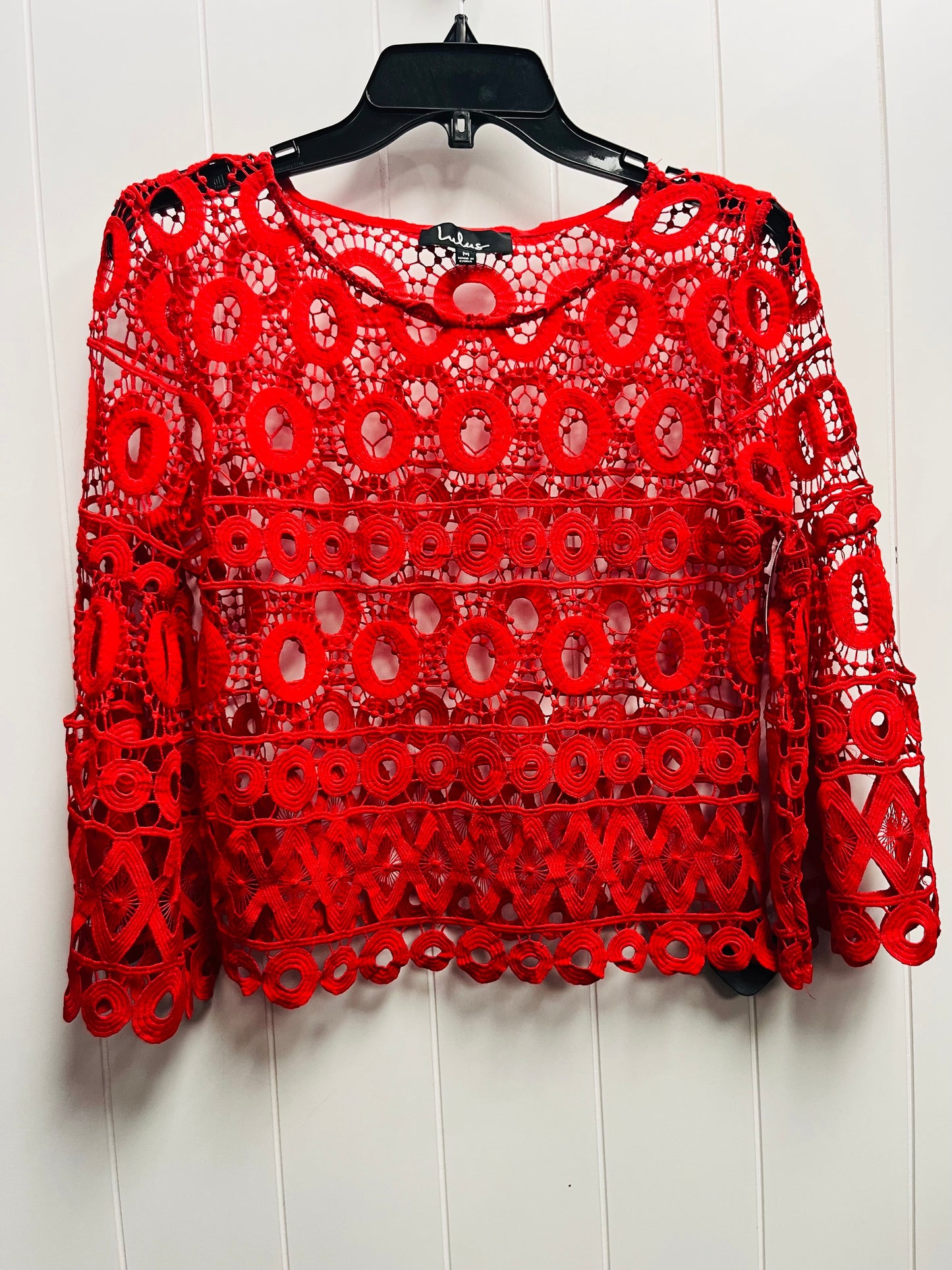 Top Long Sleeve By Lulus In Red, Size: M