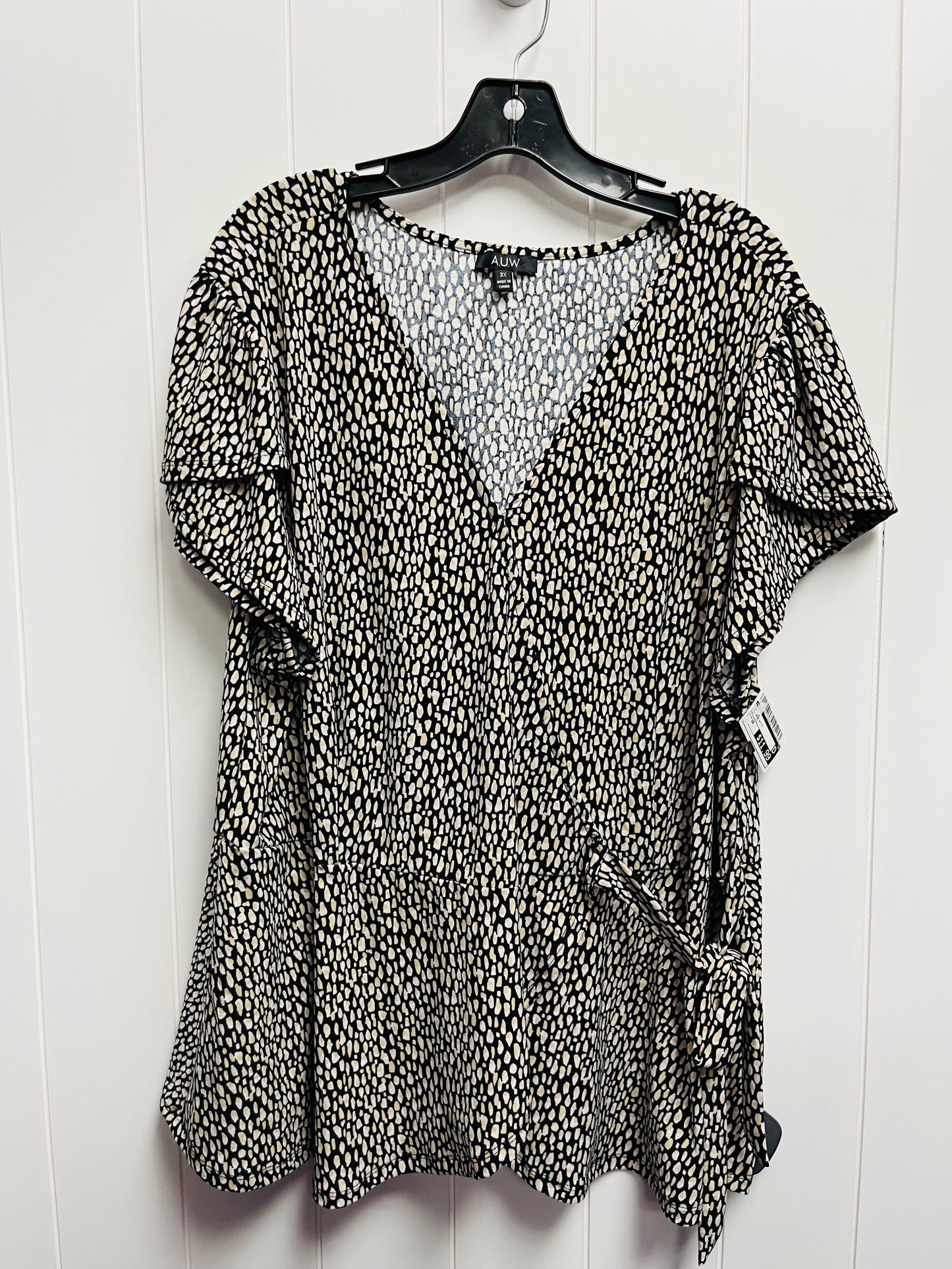 Black & White Top Short Sleeve Auw, Size 3x