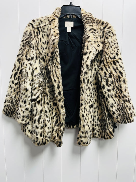 Coat Faux Fur & Sherpa By Chicos In Animal Print, Size: Xl