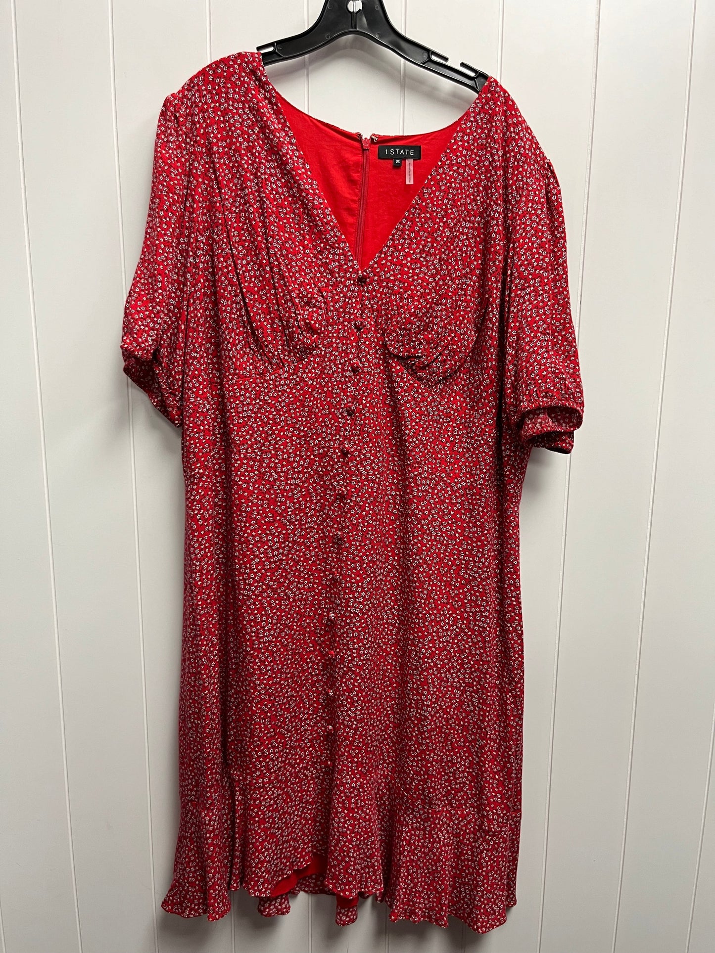 Red Dress Casual Short 1.state, Size 2x